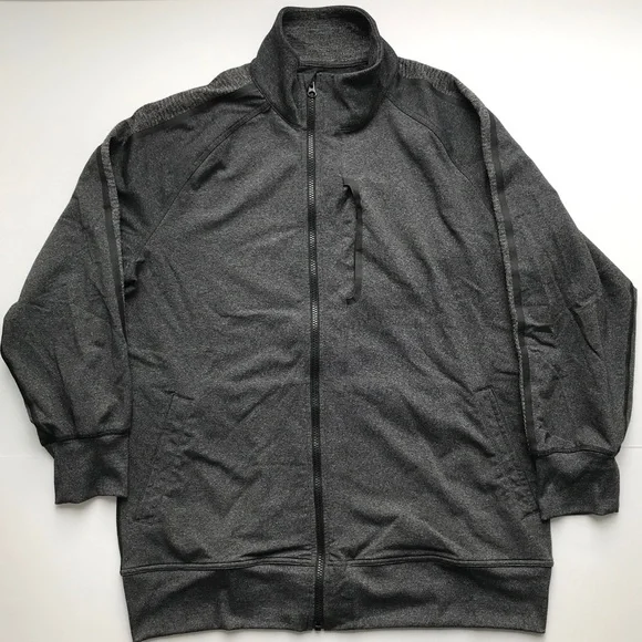 Lululemon Kung Fu II Lightweight Performance Jacket Full Zip Heathered Black XL